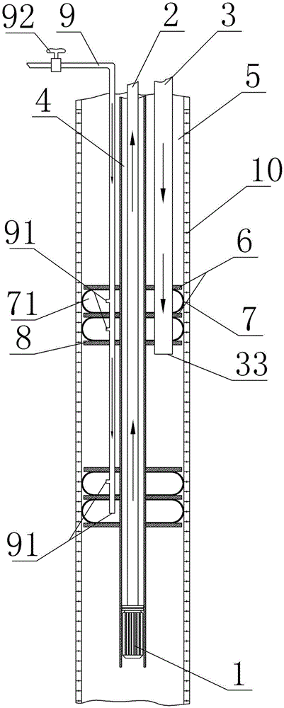 Shallow geothermal energy device with pumping and recharging in same well