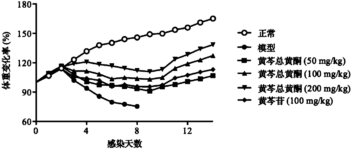 High-purity radix scutellariae total flavonoid, and preparation method and medicine application thereof