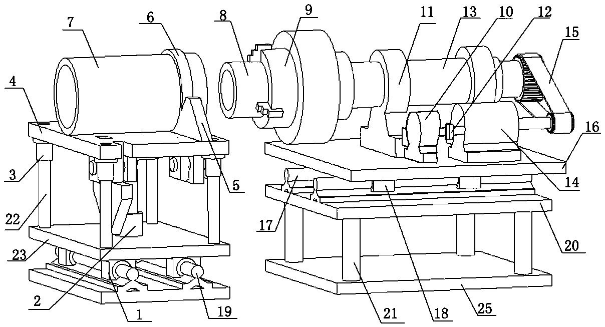 Self-adaptation flexible assembling device for hydraulic cylinder head body