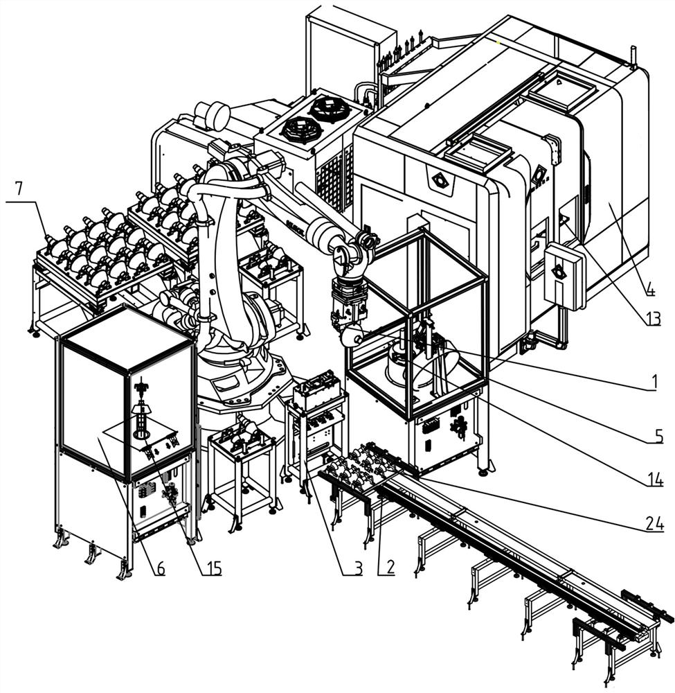 Automatic carrying system of spiral bevel gear grinding machining robot