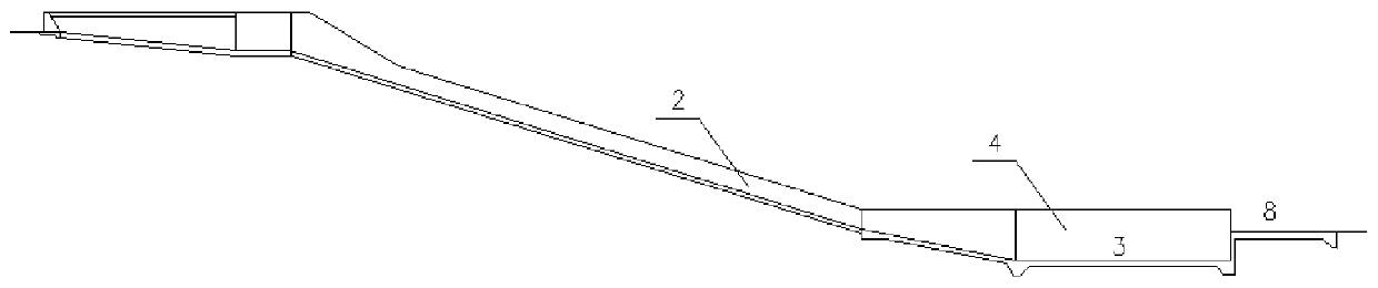 Outlet energy dissipation arrangement structure for centralized arrangement of different water release structures on shore of hydroelectric project