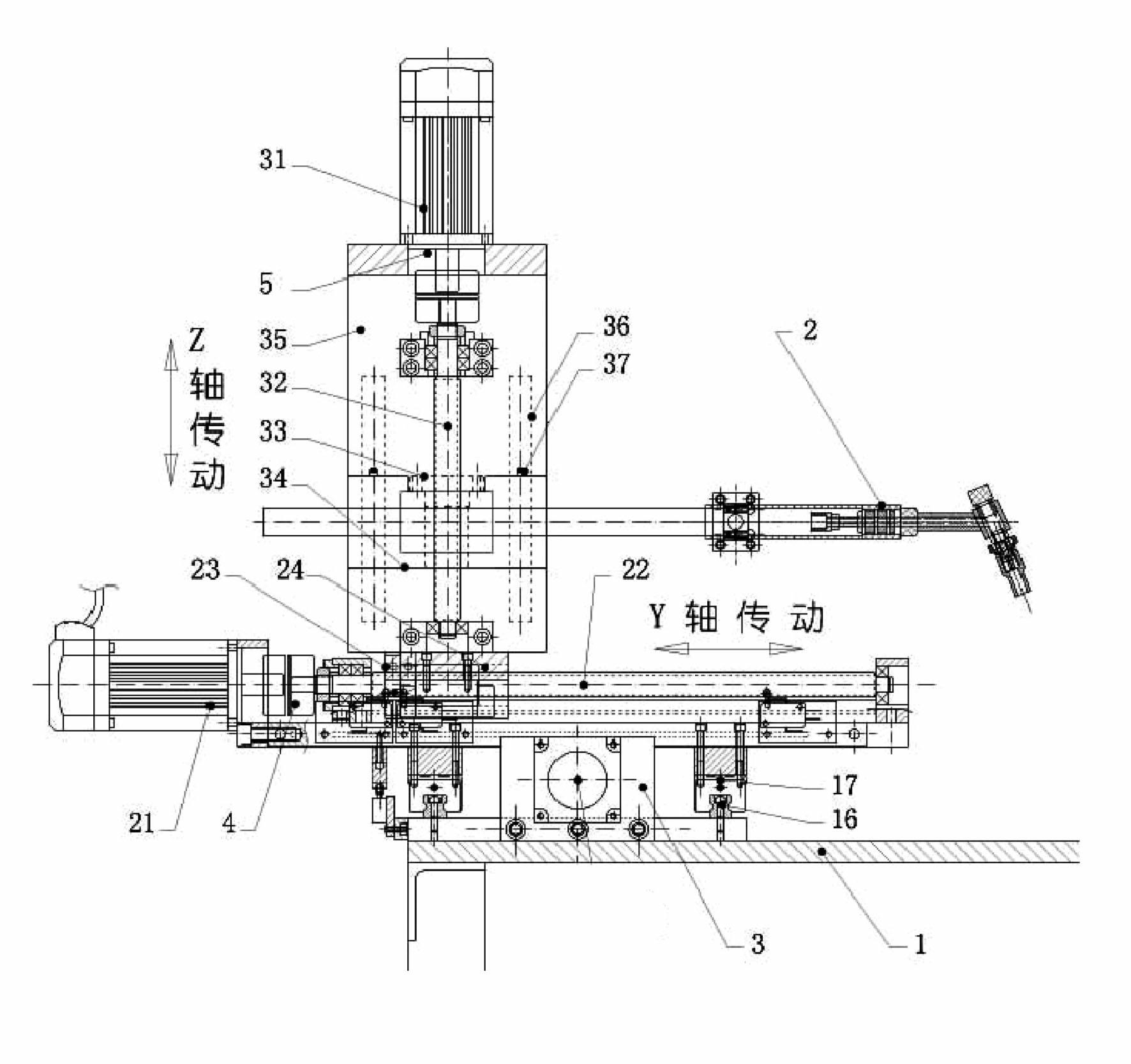 Three-axis linkage numerical control welding machine