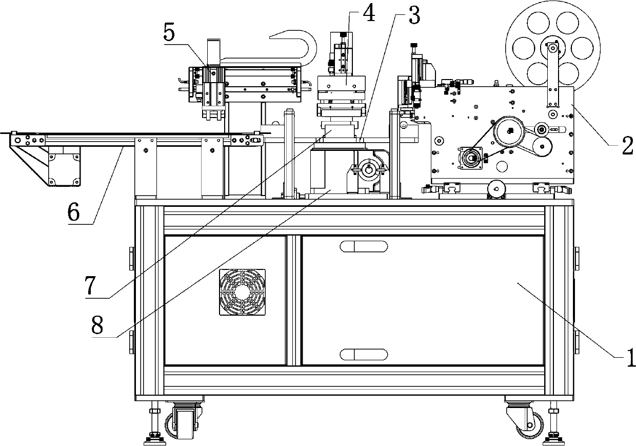 Beverage bottle side face labeling device and labeling method