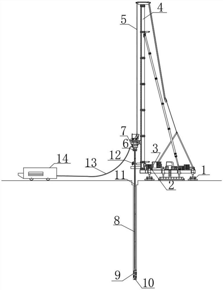 Dry-method rotary extruding and expanding pile forming device and construction method