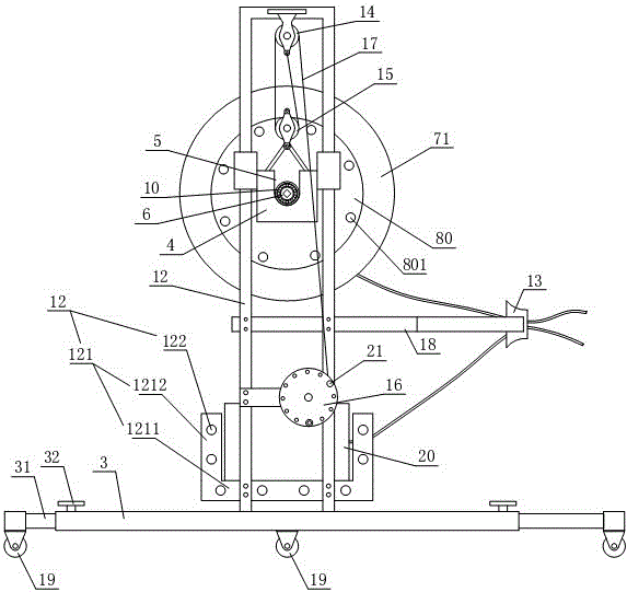 Cable laying and displacing frame