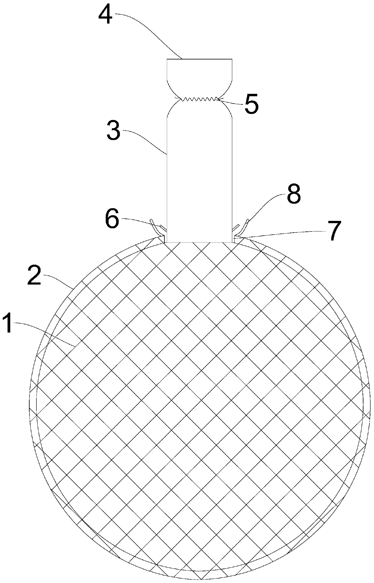 Net bag filling breast augmentation prosthesis