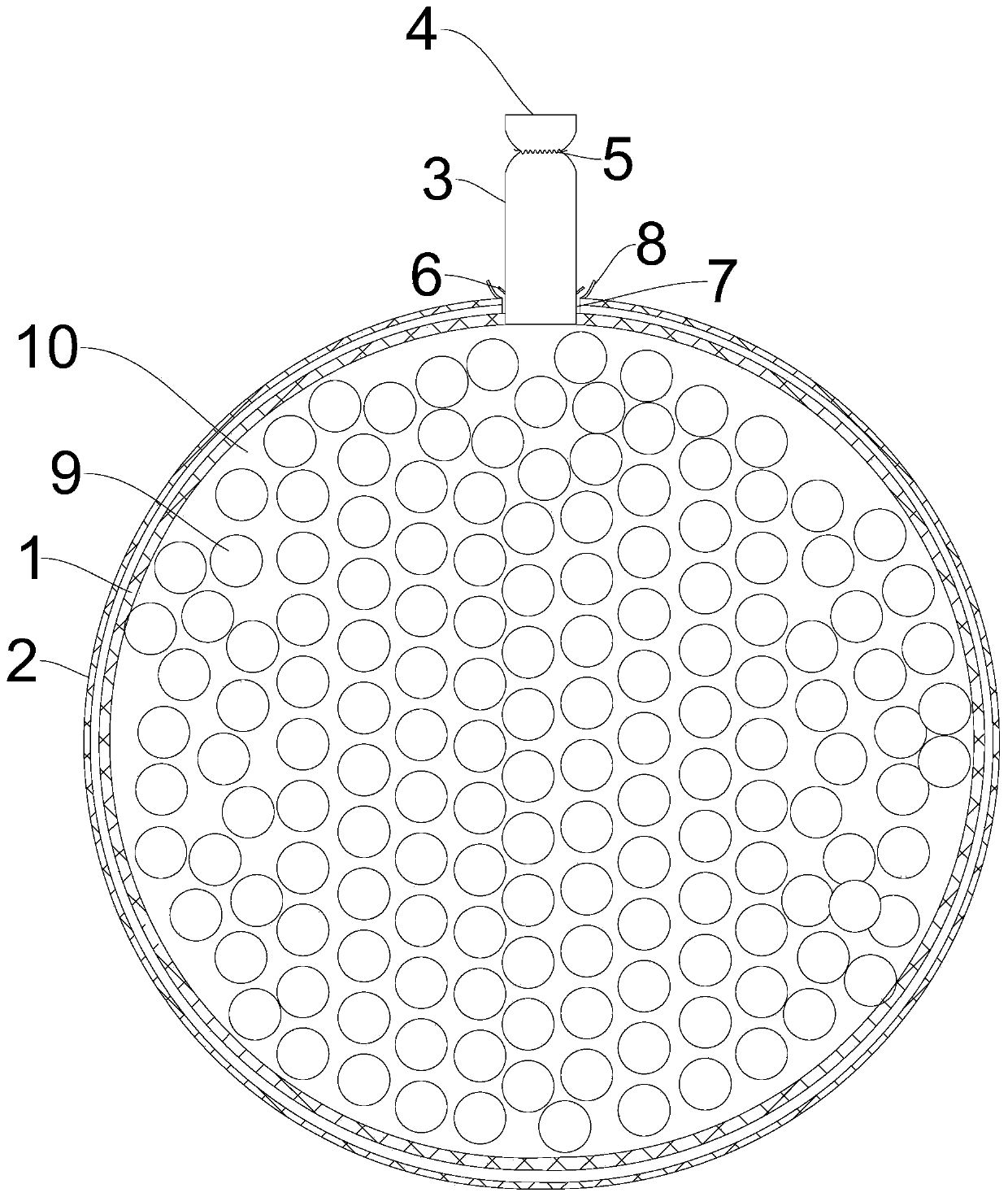 Net bag filling breast augmentation prosthesis