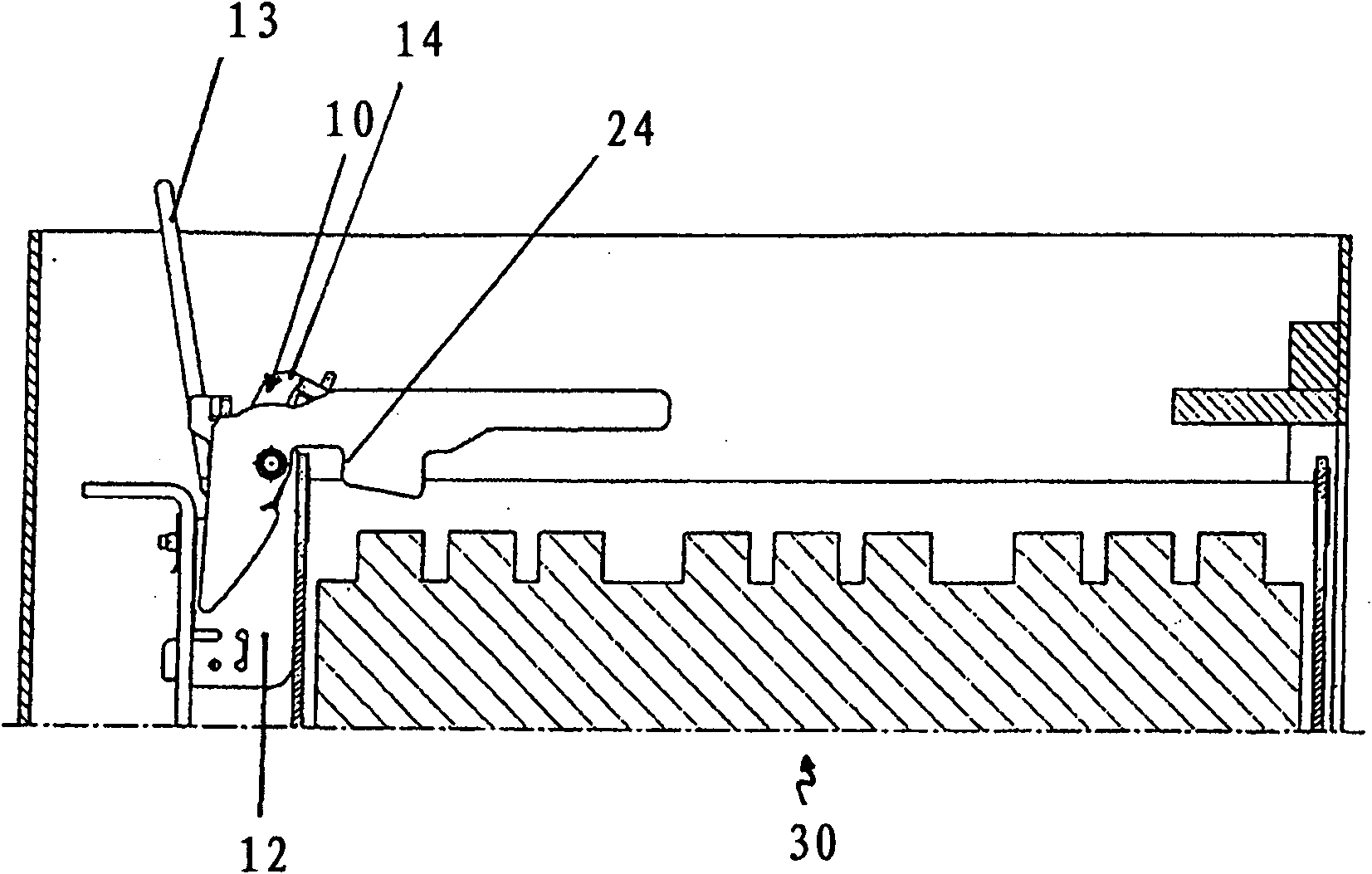 Locking device for a battery block of ground transportation vehicle