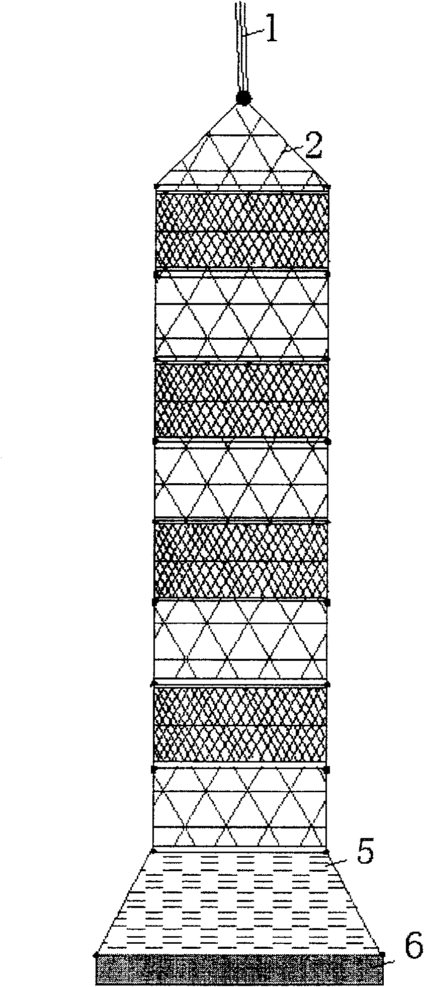 A shallow sea seashell breeding apparatus with reuse of feces