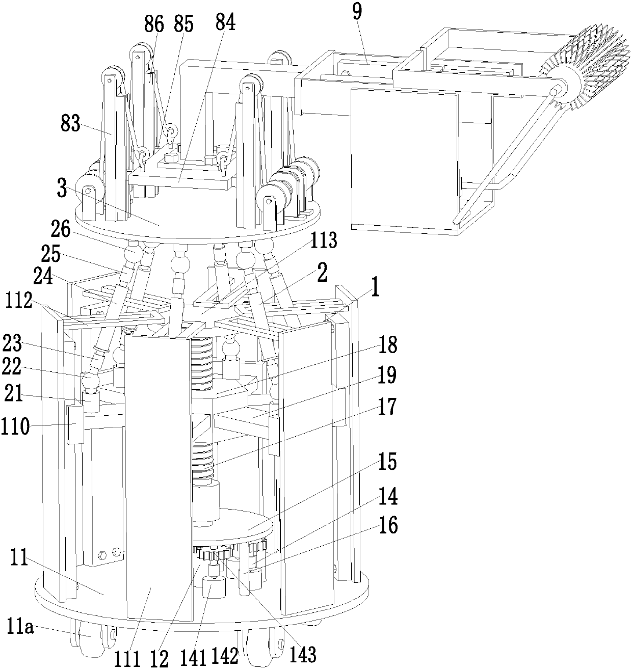 A robot for painting outdoor building walls based on parallel mechanism