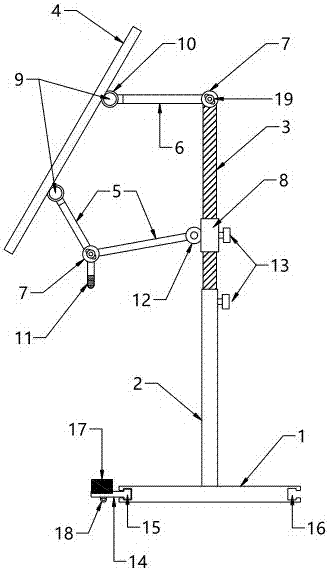 Student drawing board and bracket with universal rotating adjusting capacity