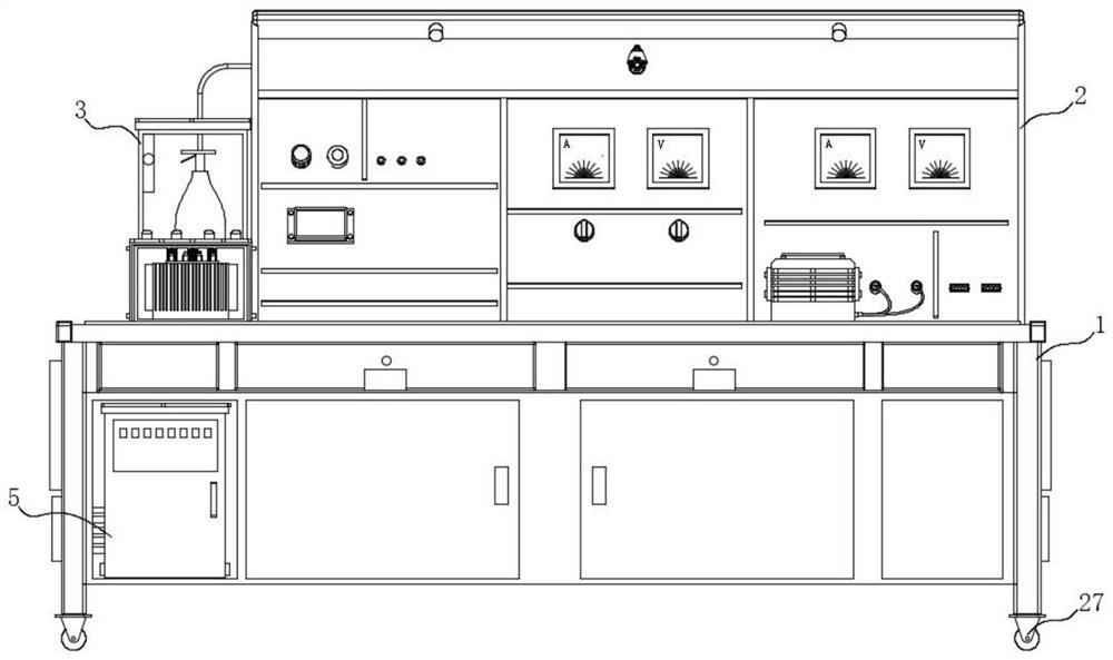 Power transformation comprehensive experiment training device for power transmission current demonstration