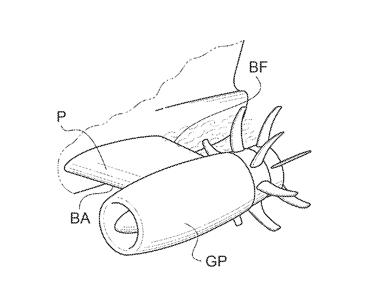 Device for reducing aerodynamic disturbances in the wake of an aerodynamic profile by variable-distribution blowing on the top side and the underside