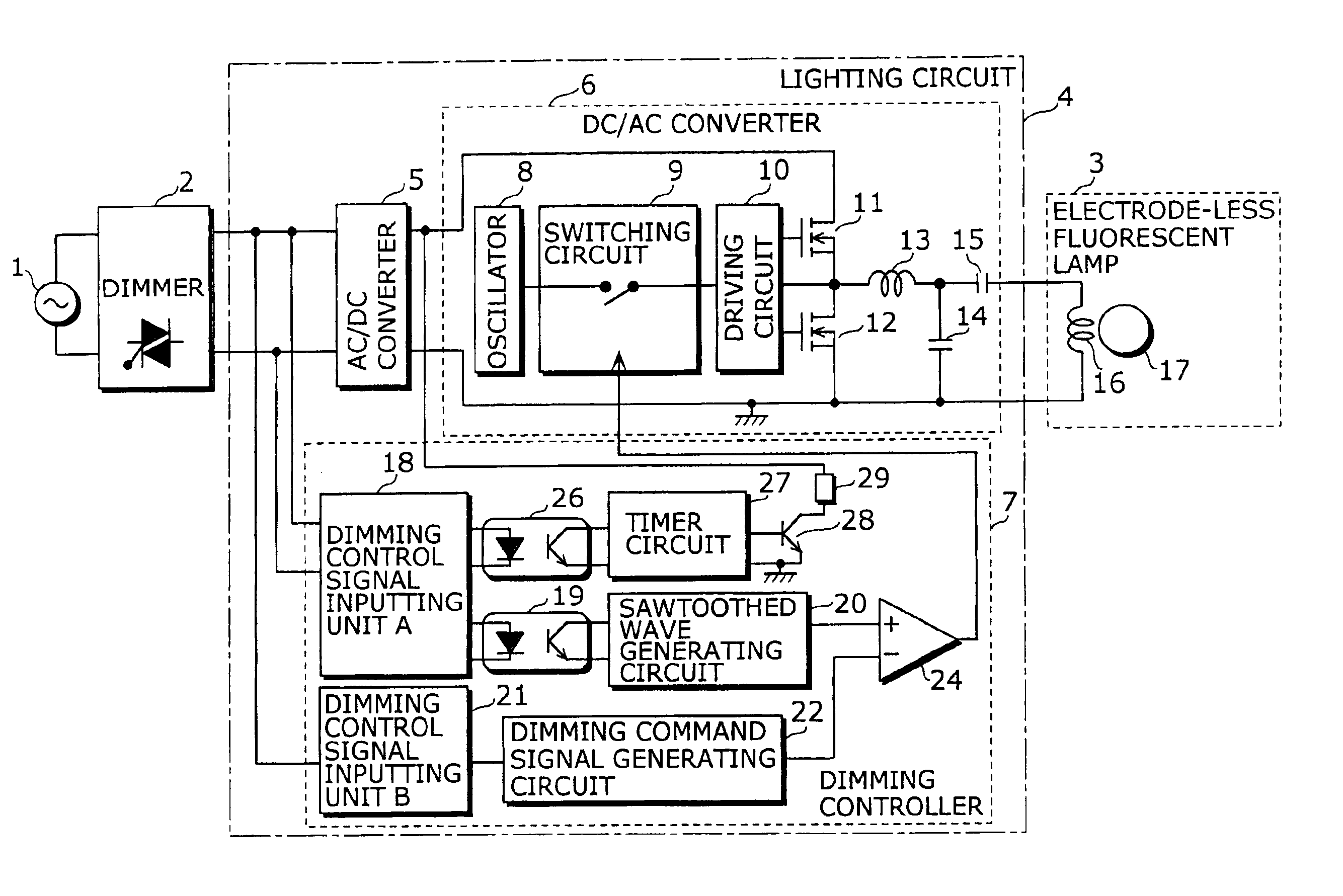 Electrode-less discharge lamp lighting apparatus, bulb-shaped electrode-less fluorescent lamp, and discharge lamp lighting apparatus