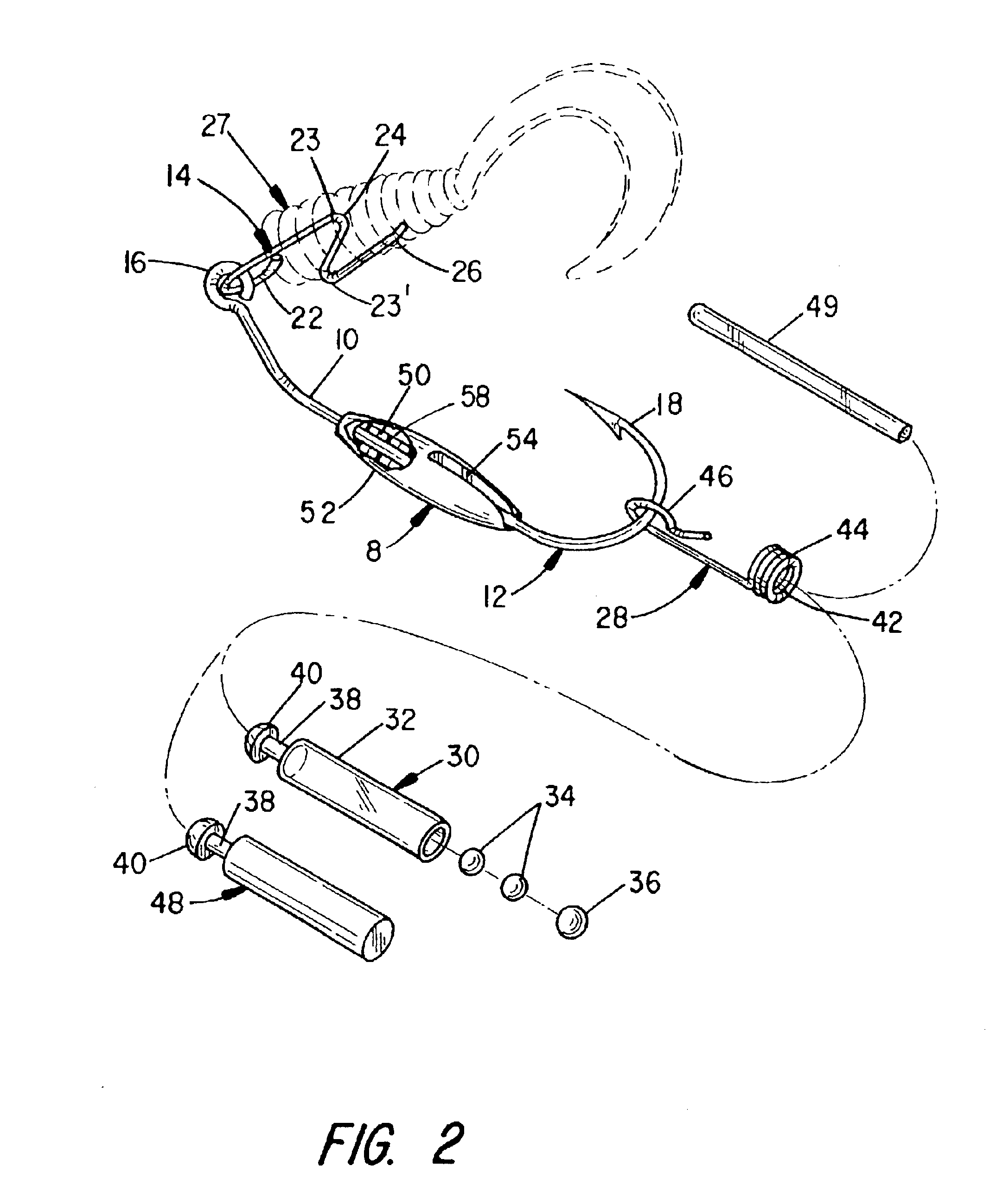 Modular weighted hook assembly with attractor retainers