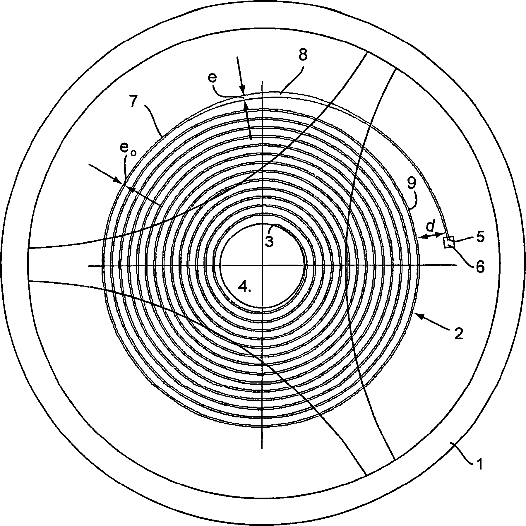 Control member with a balance wheel and a planar spiral for a watch or clock movement