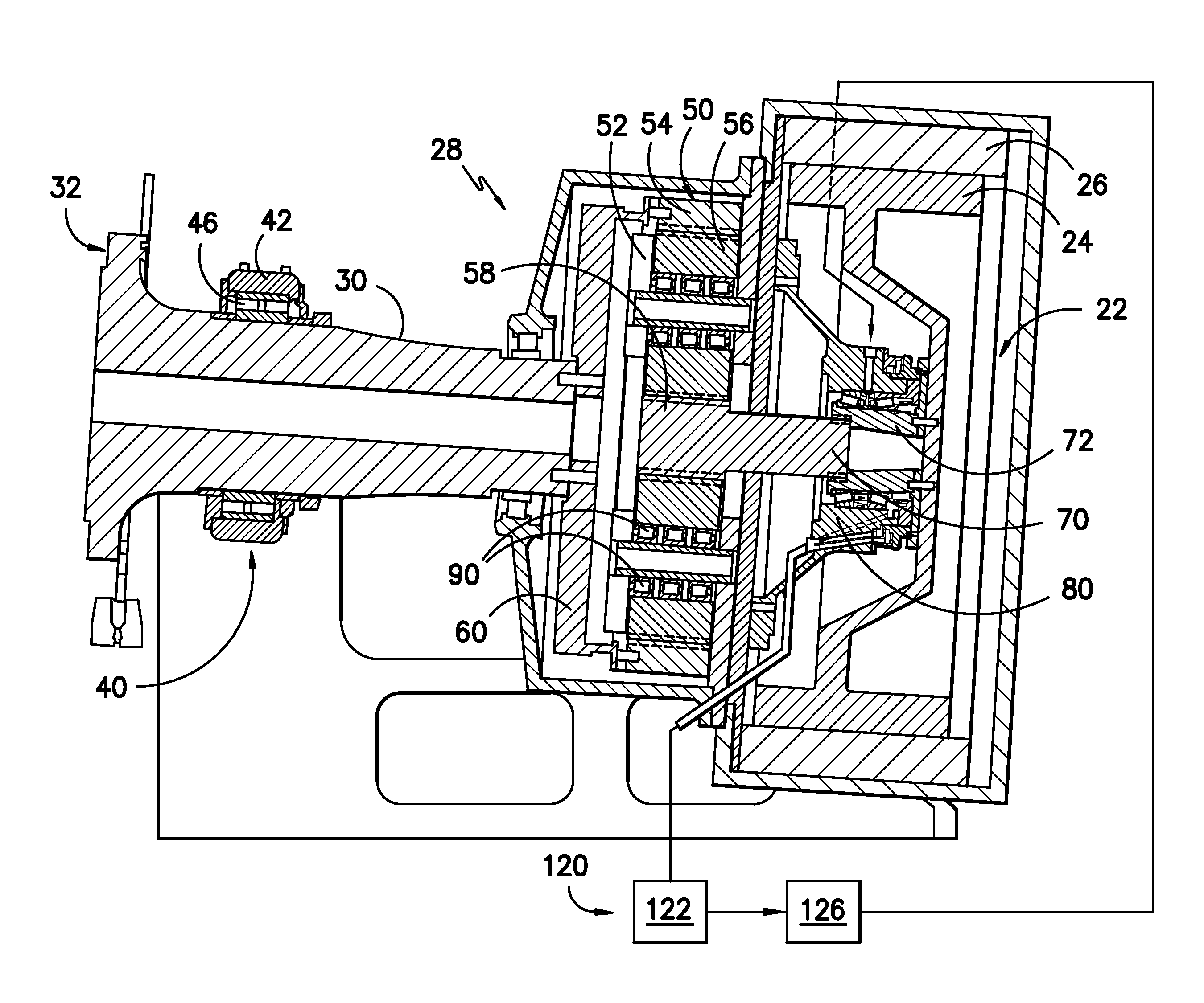 Drivetrain and method for lubricating bearing in wind turbine