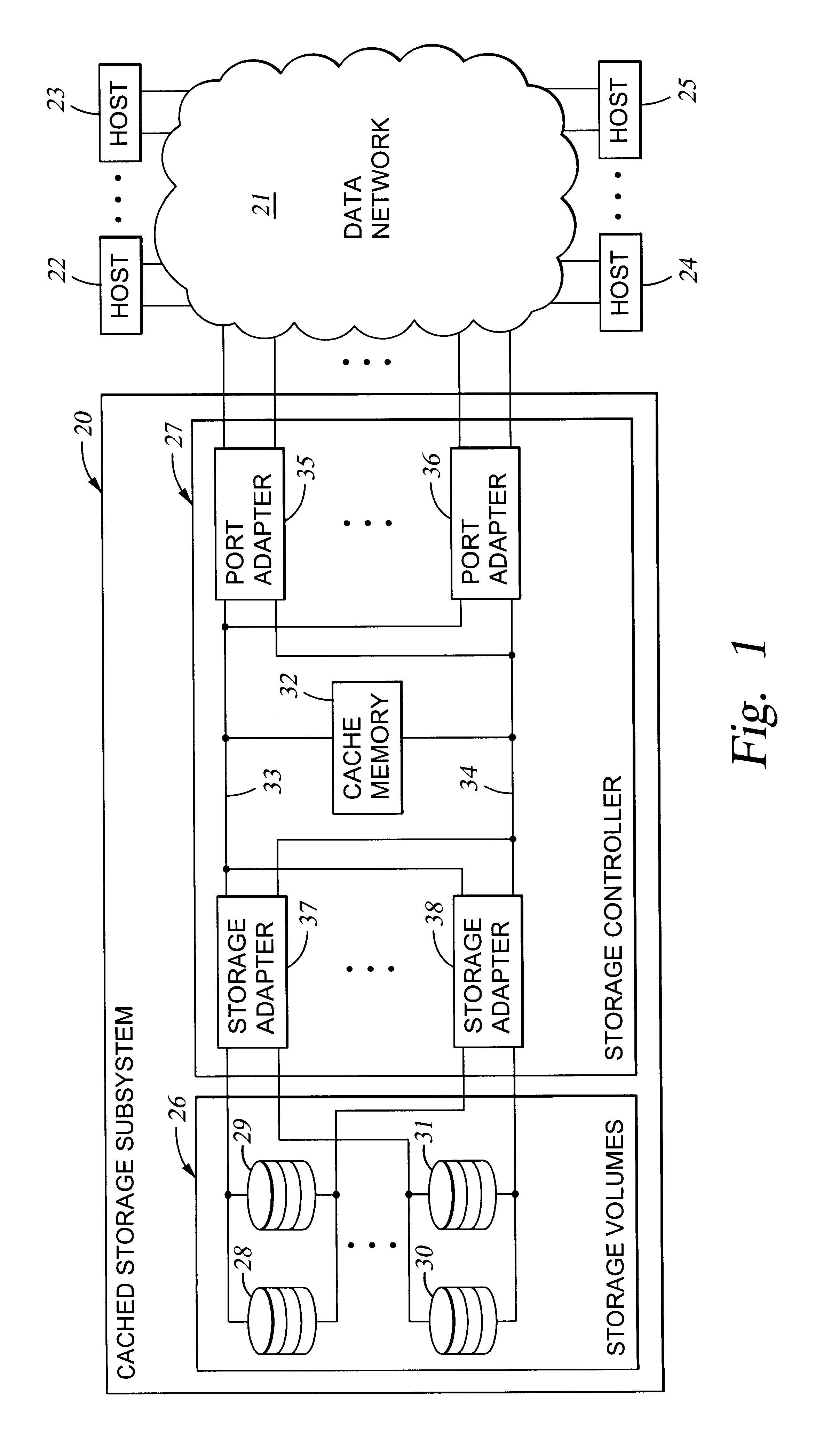 Storage mapping and partitioning among multiple host processors