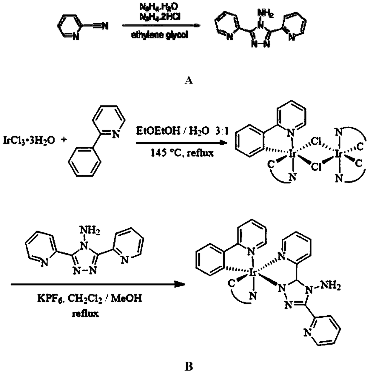 Metal iridium-triazole crystal-graphene oxide ternary nonlinear optical material and preparation method thereof