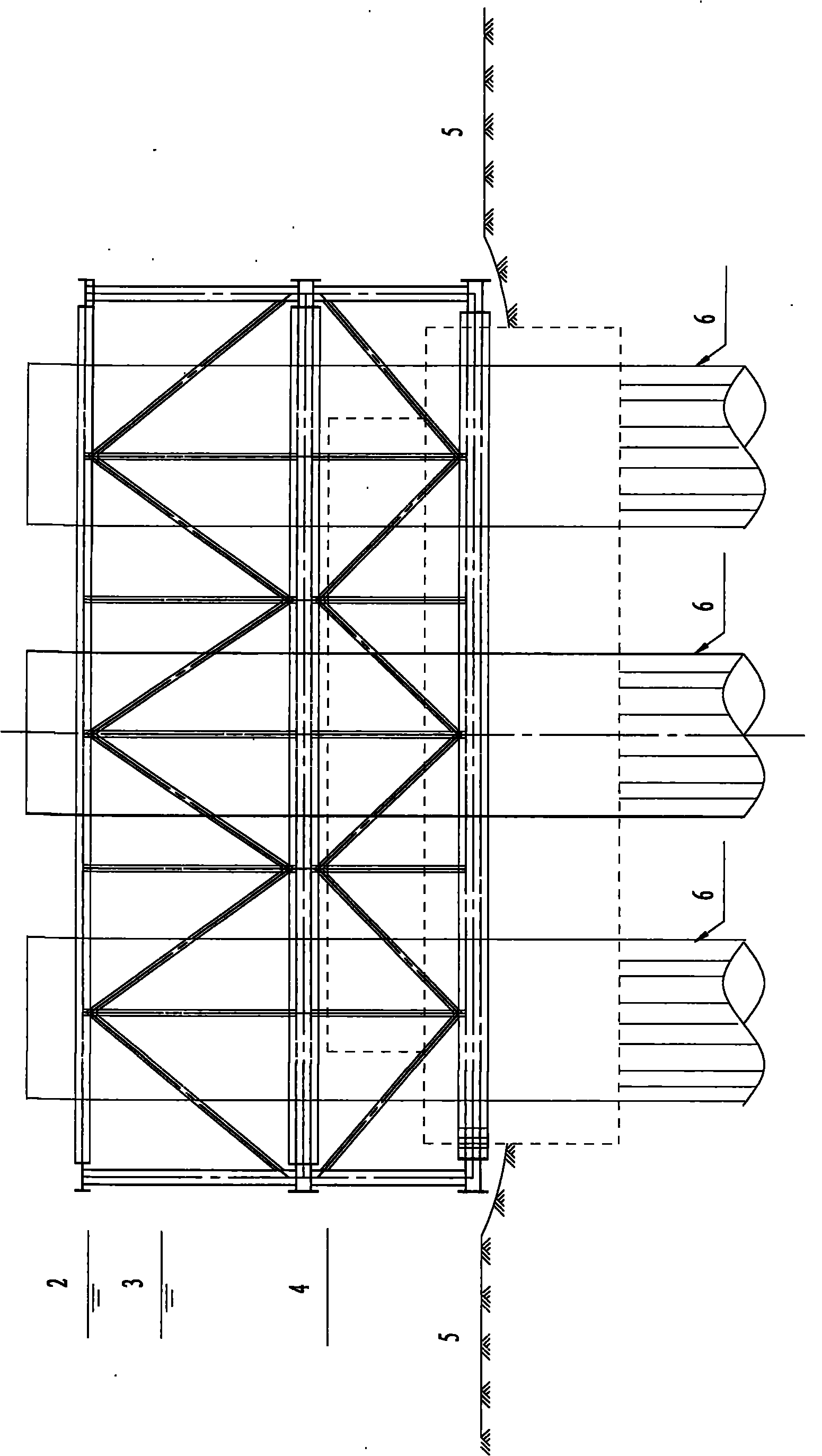 Construction method of steel sheet pile cofferdam for integral type steel purlin