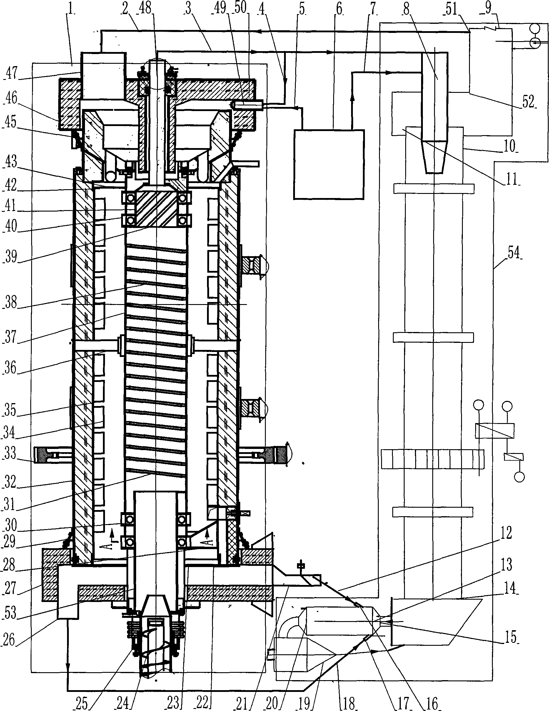 Pyrolysis garbage technology performed by means of double-cylinder rotary kiln