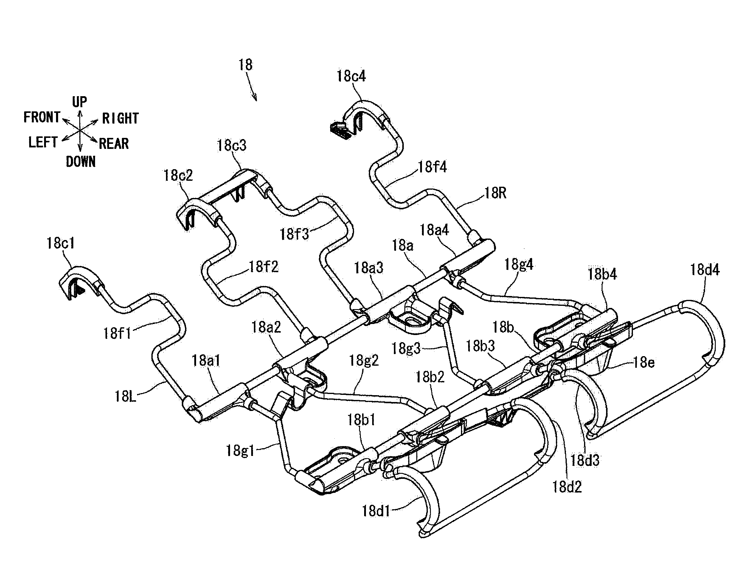 Spring member mounting structure of seat frame for vehicle