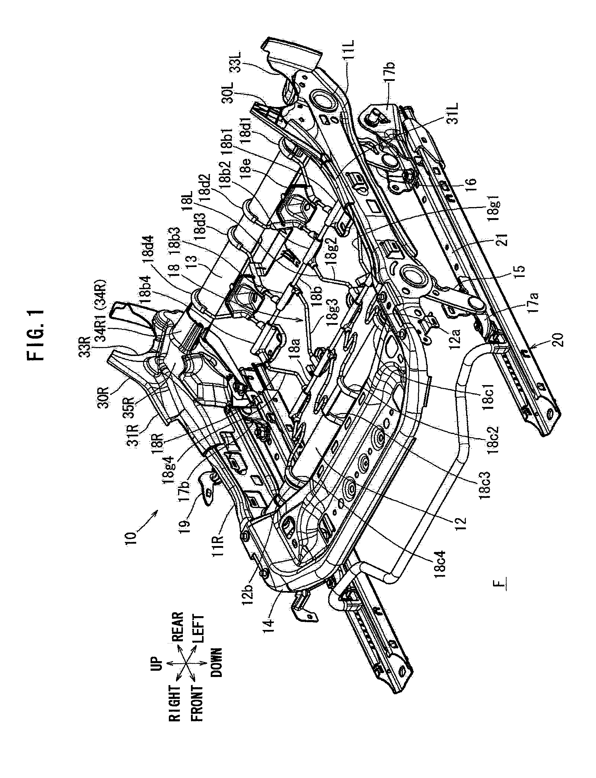 Spring member mounting structure of seat frame for vehicle