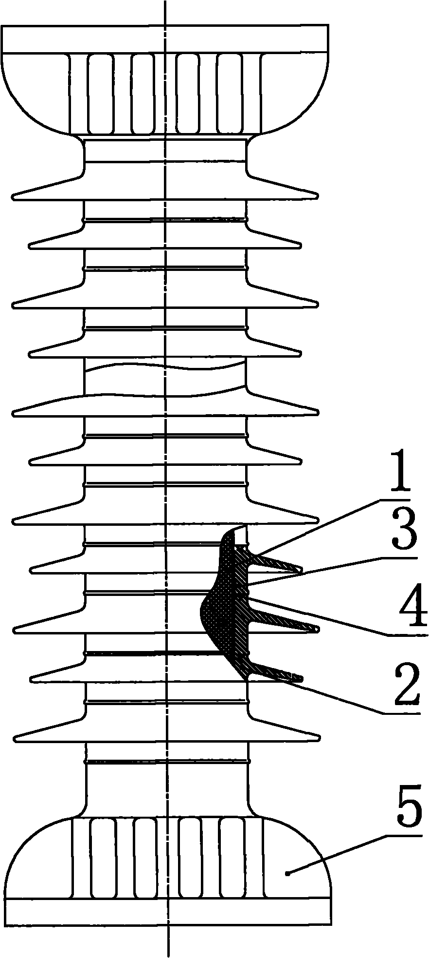 Porcelain composite insulator and manufacturing method thereof