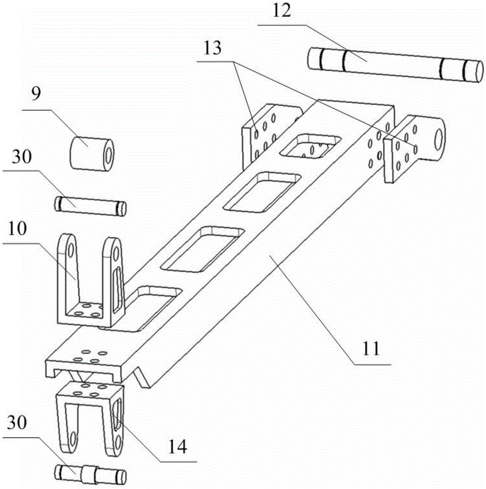 Horizontal test device for reliability test of aircraft landing gear door up lock