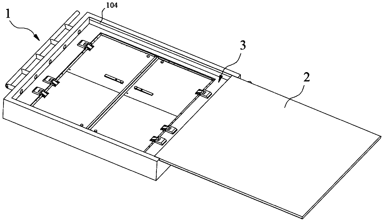 Clamping test bench of tunnel protective door, and wind pressure testing system comprising clamping test bench