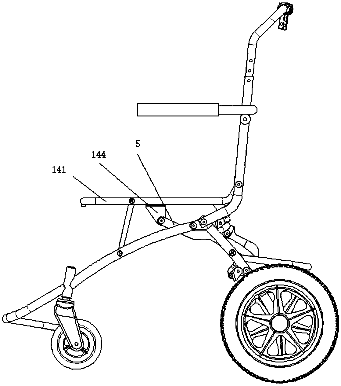 Wheelchair with simple structure and easy operation and working method thereof