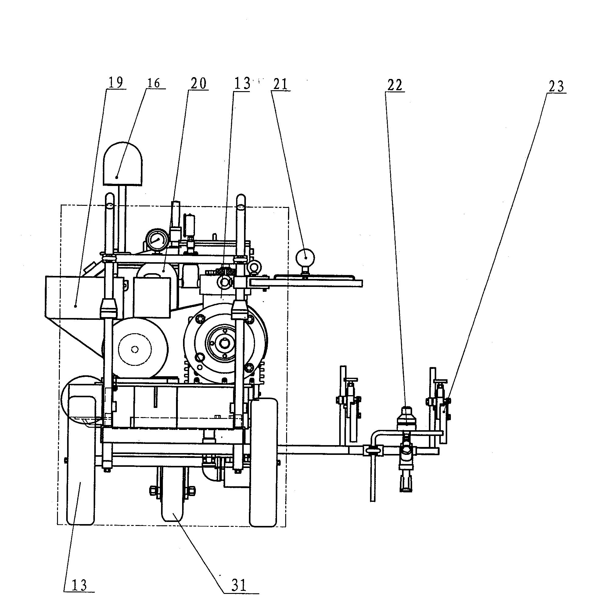 Water-based and normal temperature road marking machine