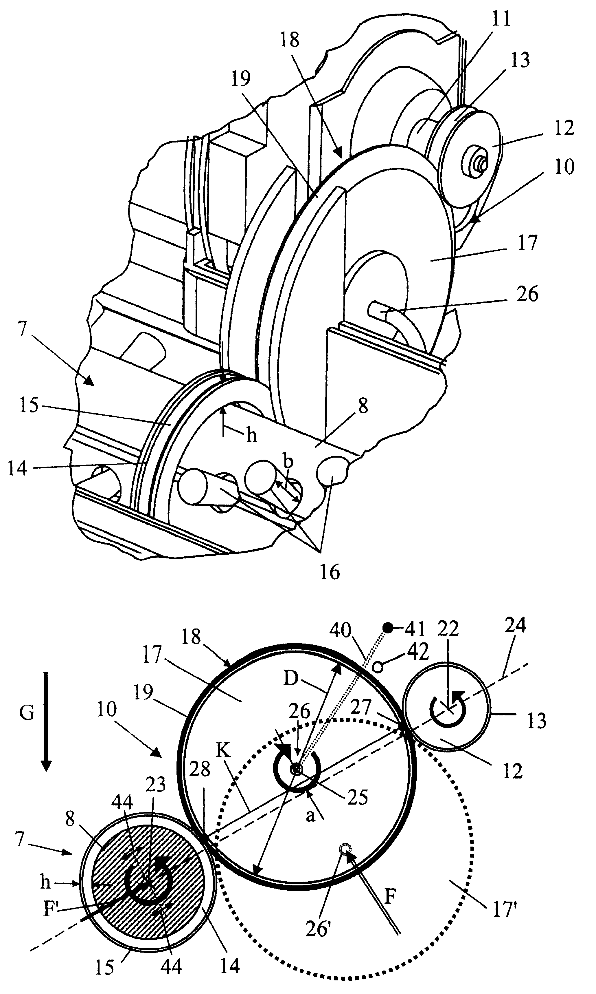 Cleaning tool with rotatably driven working tool