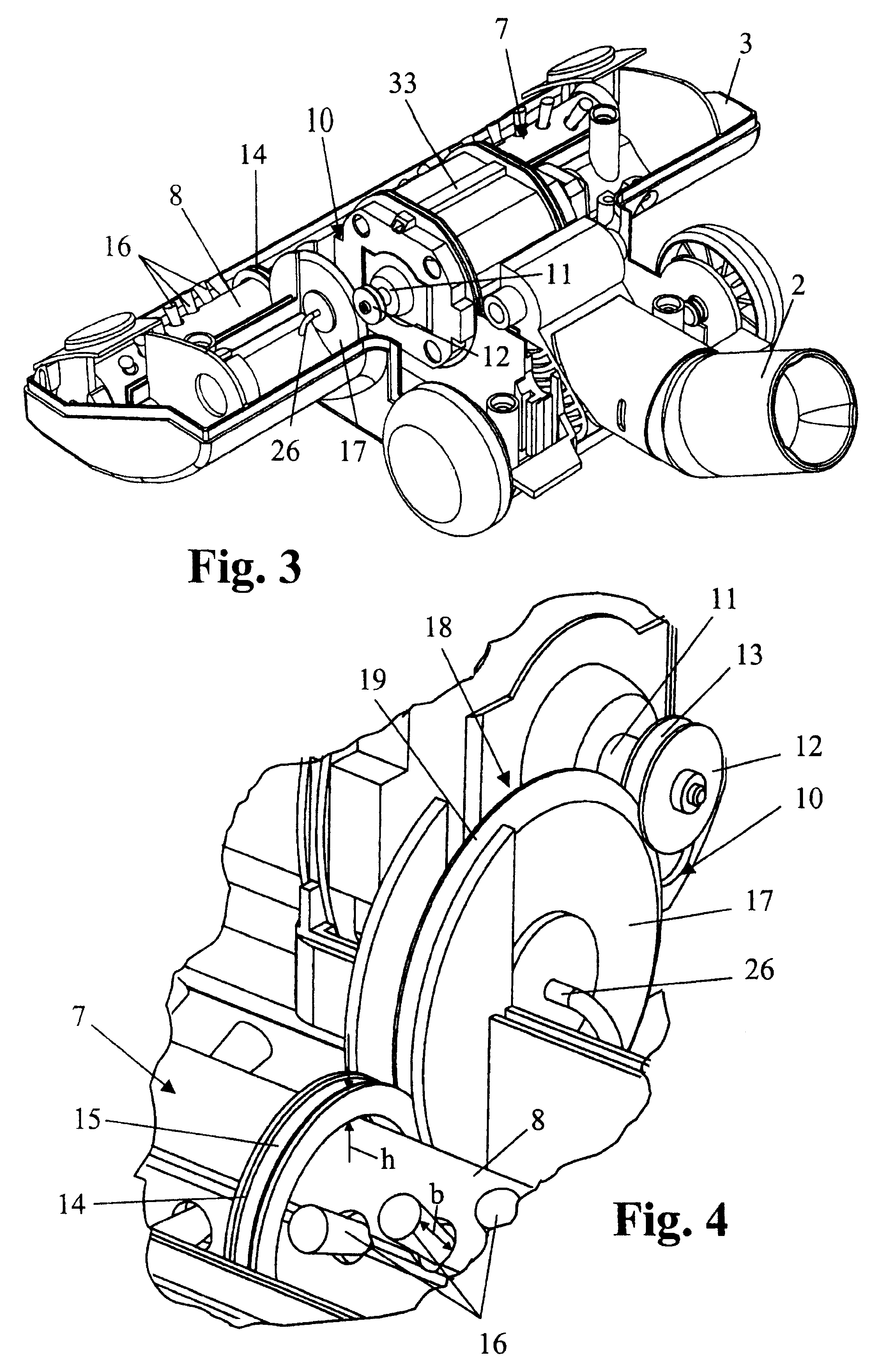 Cleaning tool with rotatably driven working tool