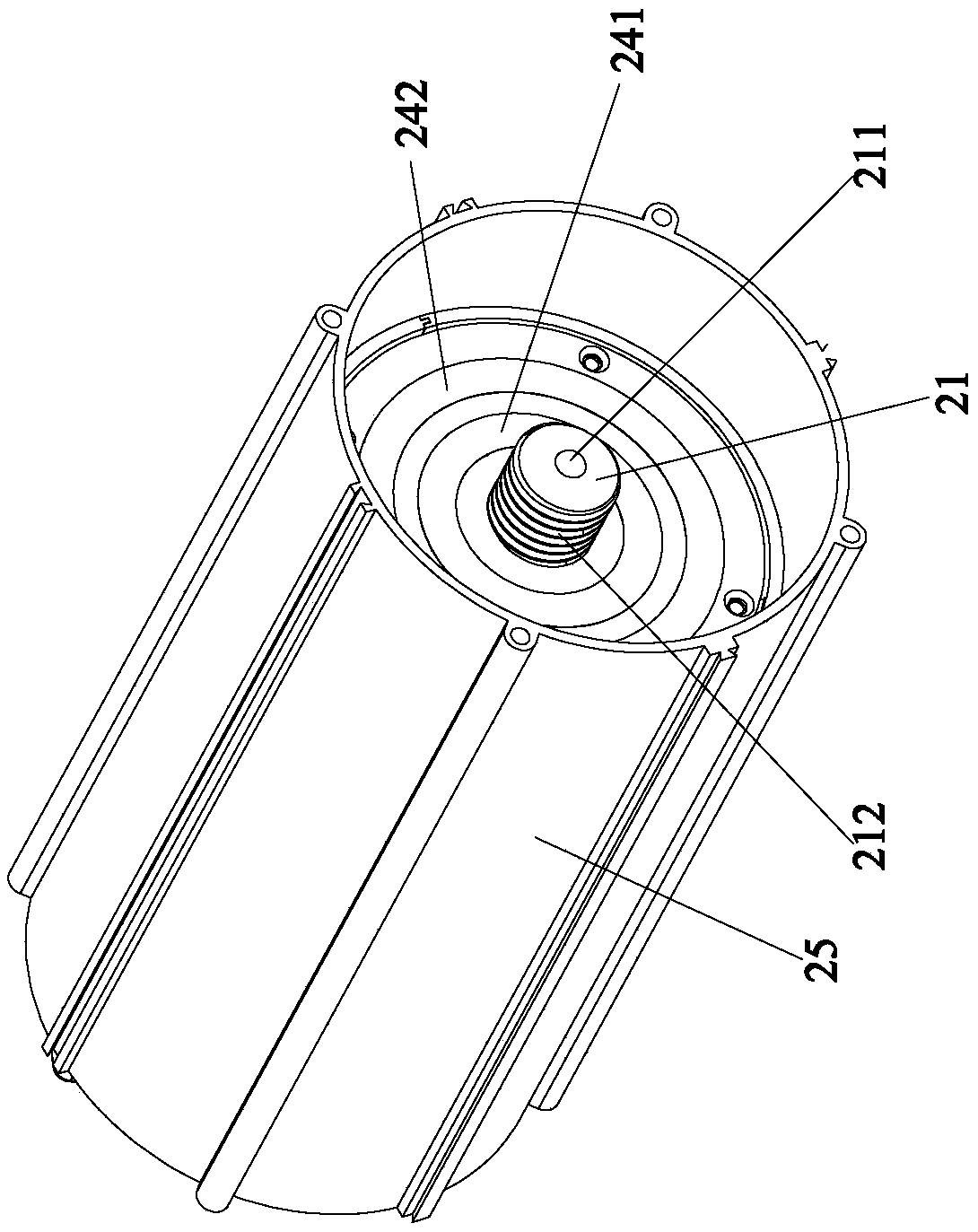 Spiral connection structure-based power system