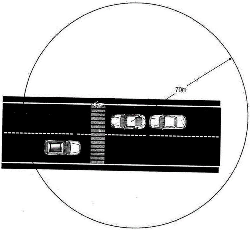 Audio-visual warning system for road traffic participants