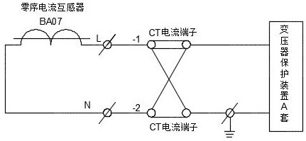 Main transformer zero-sequence current protection test method