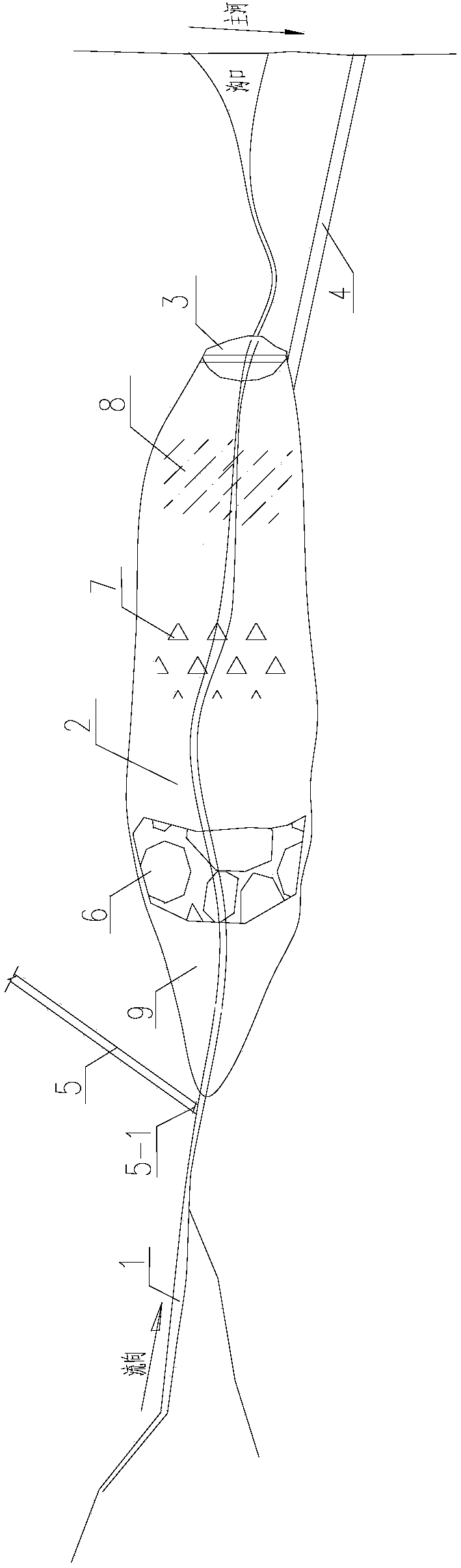 Silt stopping and discharging technology and construction method for separating debris flow by adopting dynamic silt stopping reservoir capacity