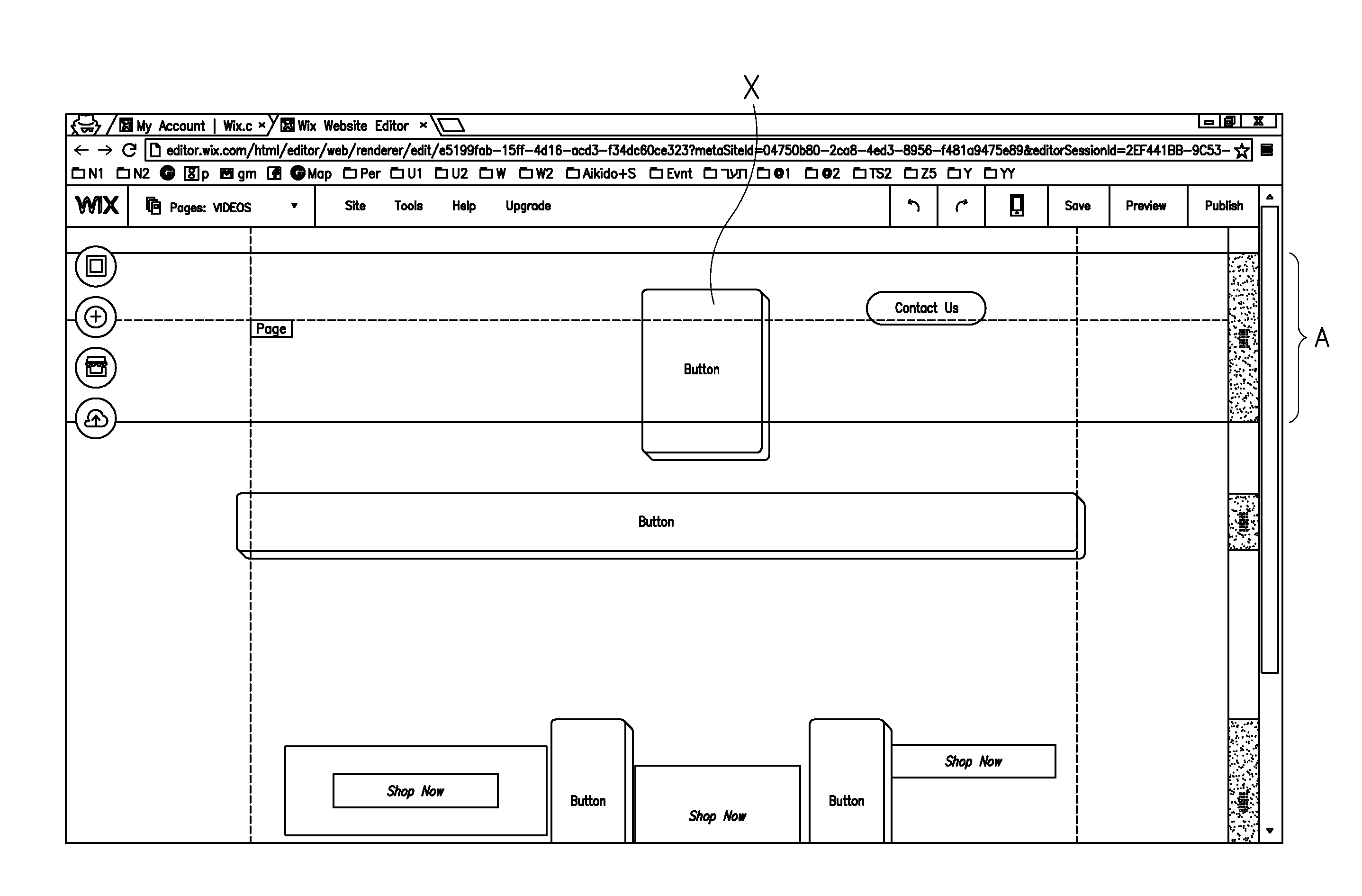 Method and system for section-based editing of a website page