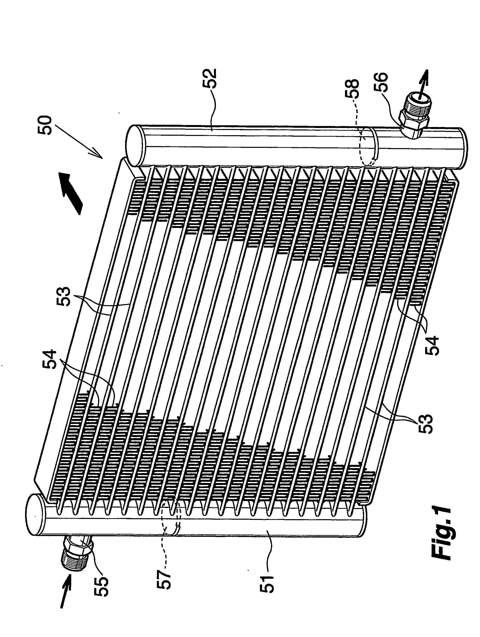 Heat exchanger, heat exchanger tube member, heat exchanger fin member and process for fabricating the heat exchanger