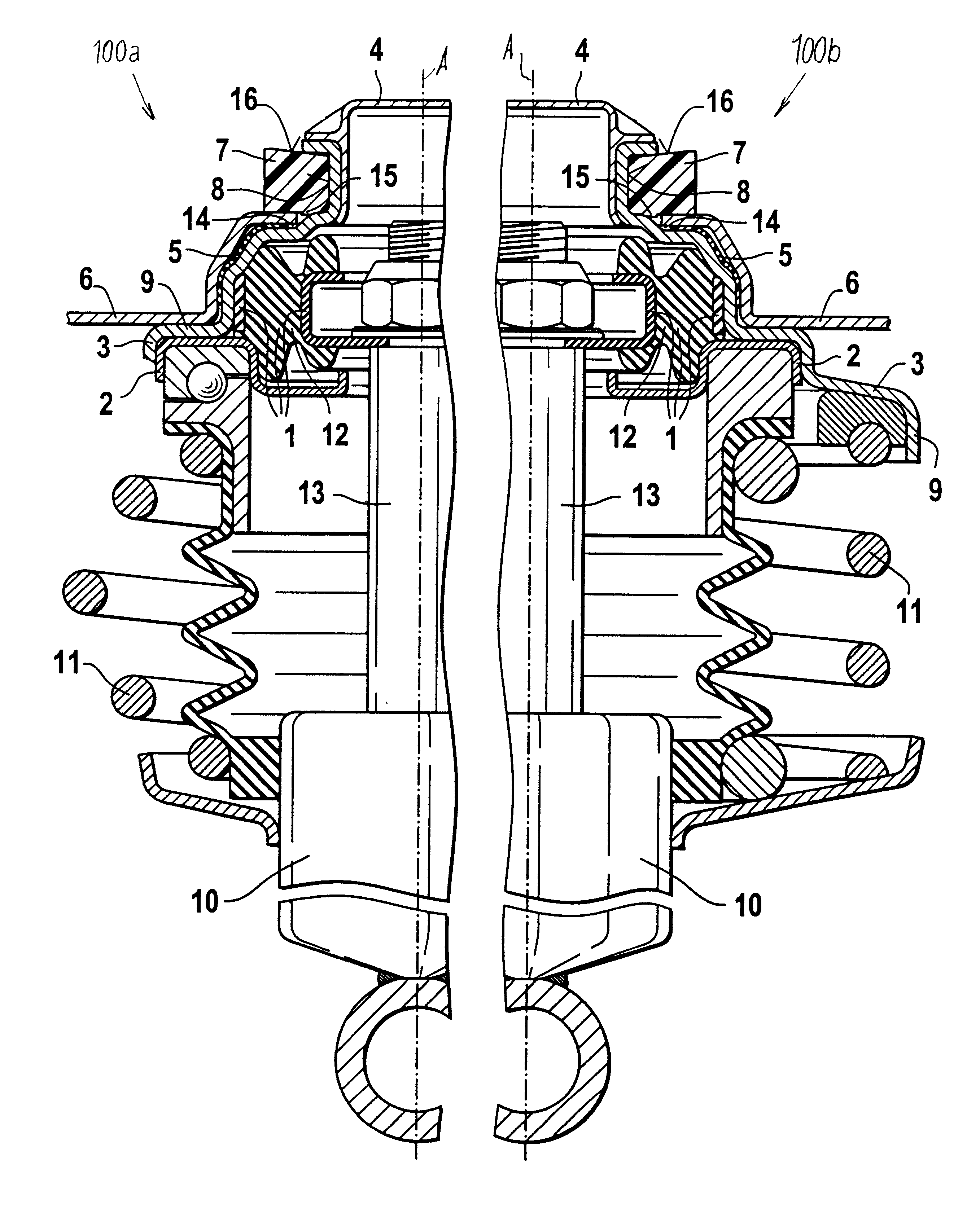 Spring-strut supporting bearing