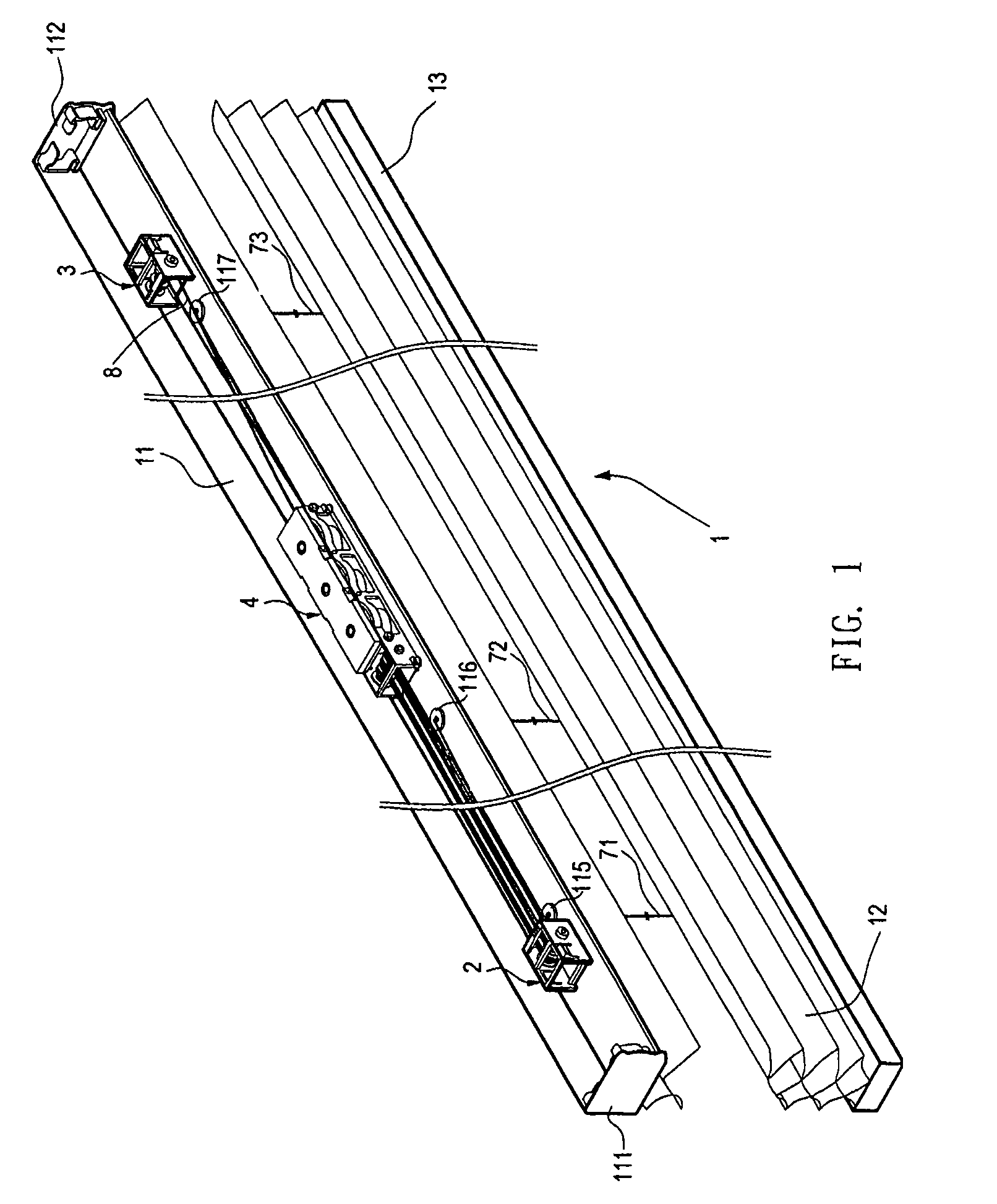 Cordless window blind structure