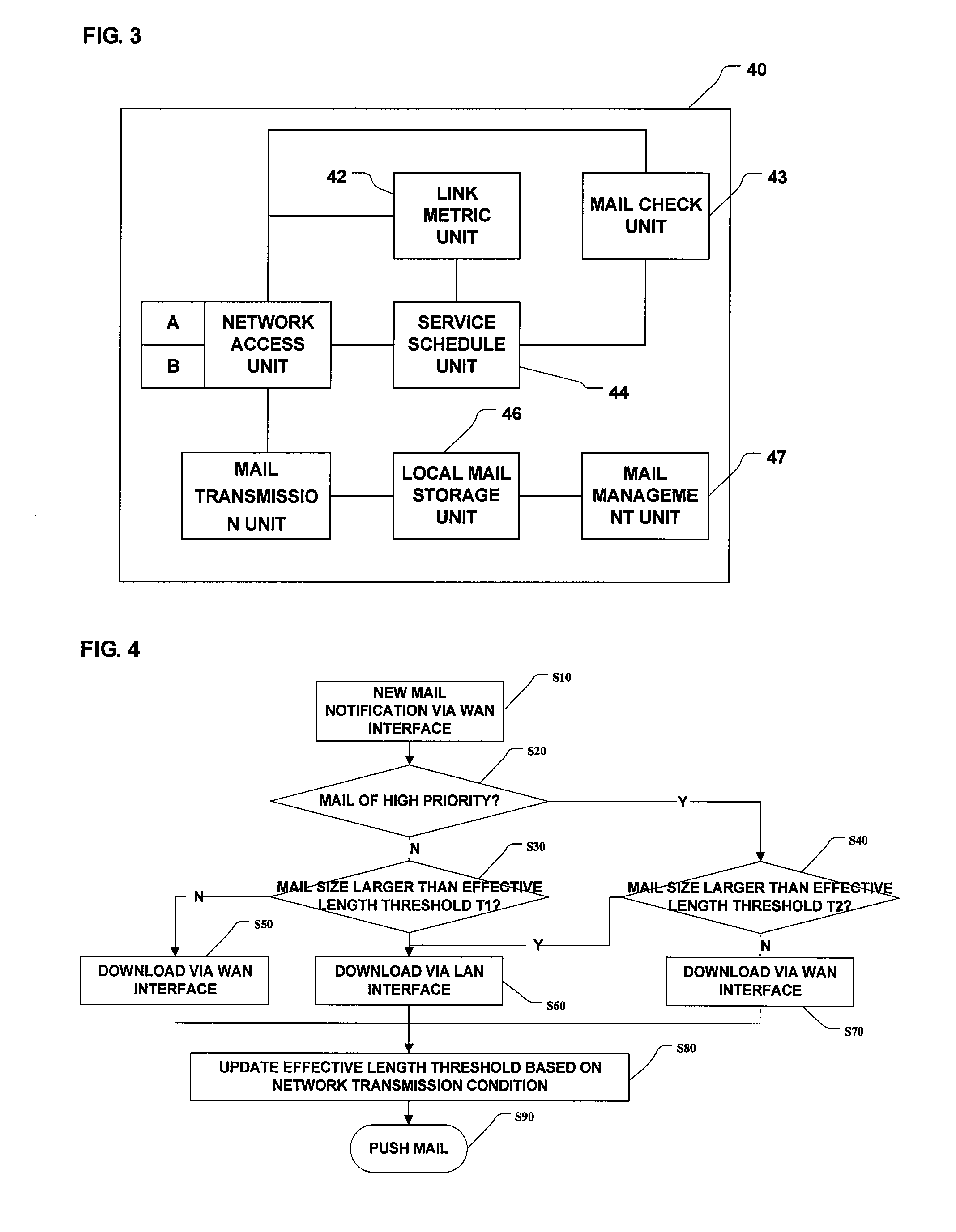 Method for pushing email in heterogeneous networks, mobile terminal and server