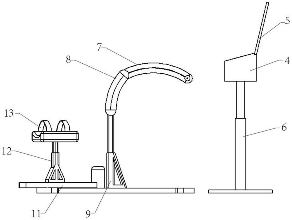 Dynamic four-point kneeling position evaluation training device and application thereof