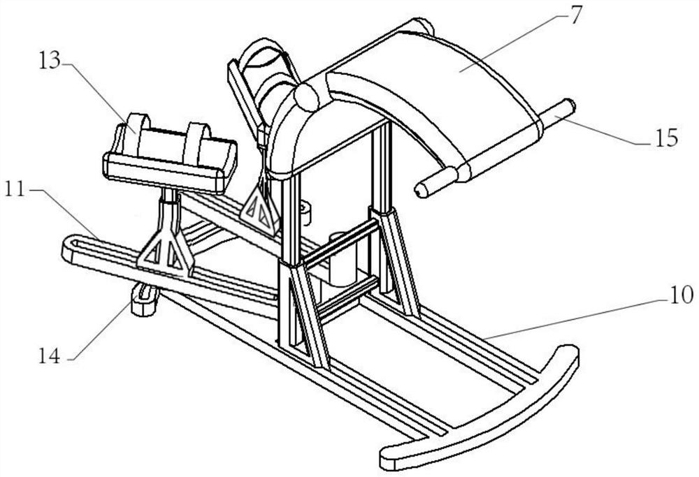 Dynamic four-point kneeling position evaluation training device and application thereof