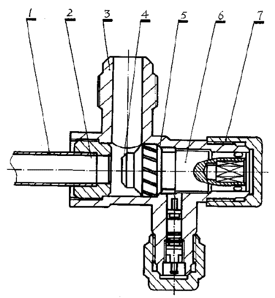 Stop valve combination with integrated valve core for air conditioner