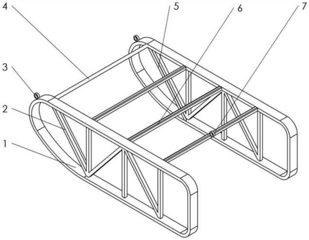 Frame structure of collecting net for bottom-layer organisms in seamounts area