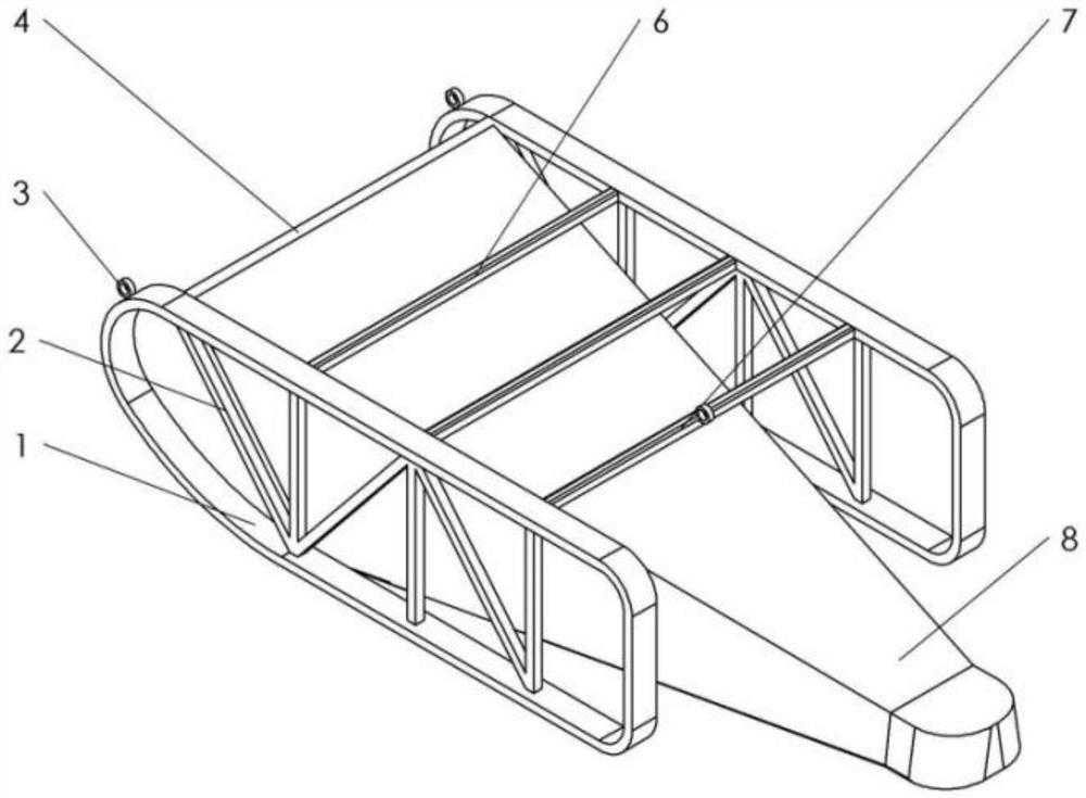 Frame structure of collecting net for bottom-layer organisms in seamounts area