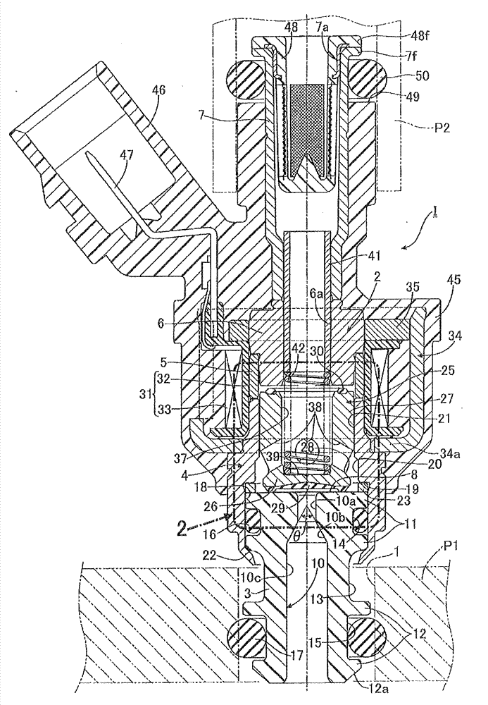 Gas fuel injection valve