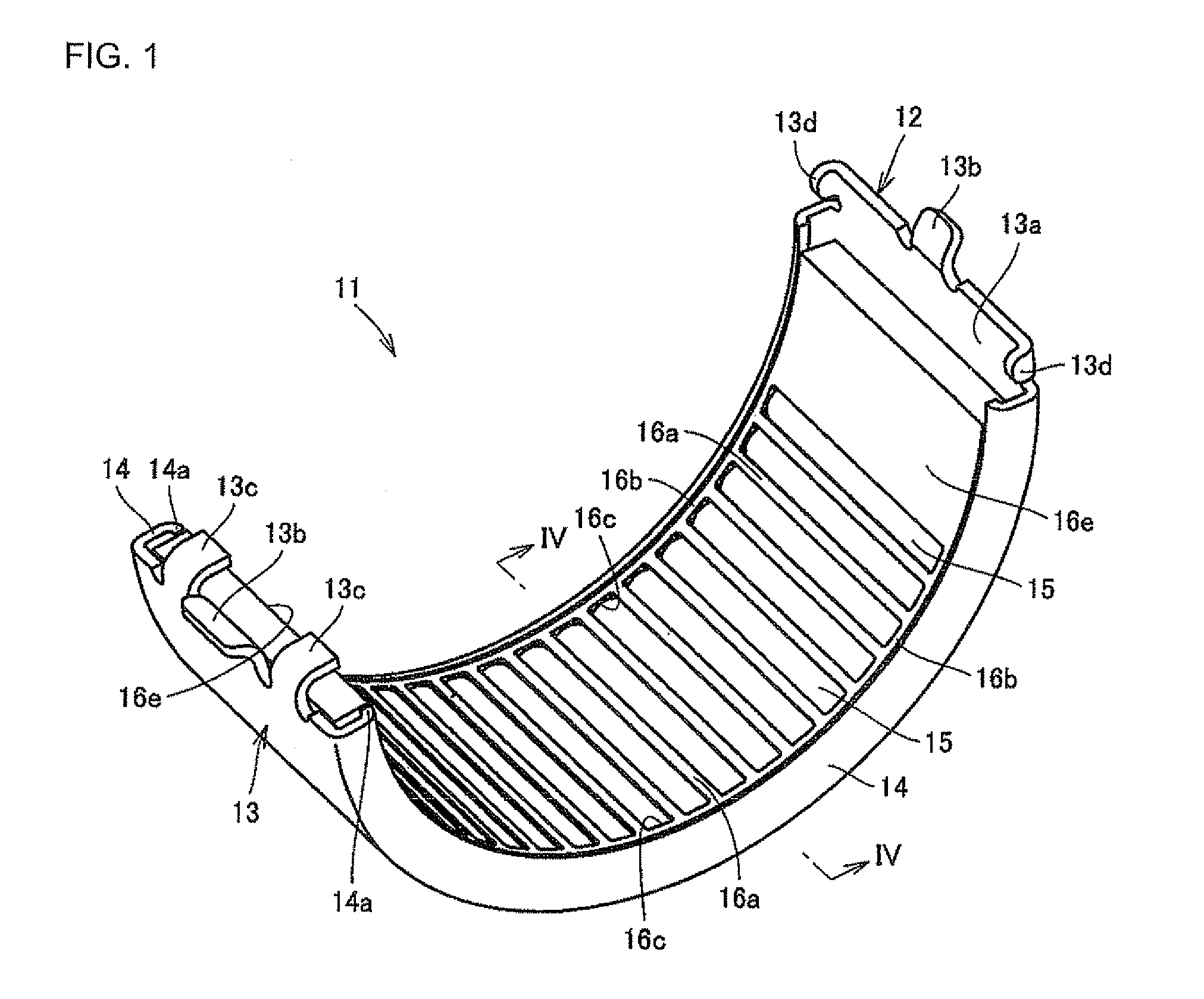 Rocking bearing outer ring, rocking bearing, air disc brake device, and fitting structure of rocking bearing outer ring